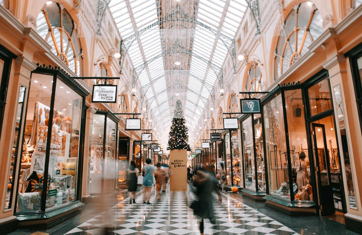 A luxury shopping mall.