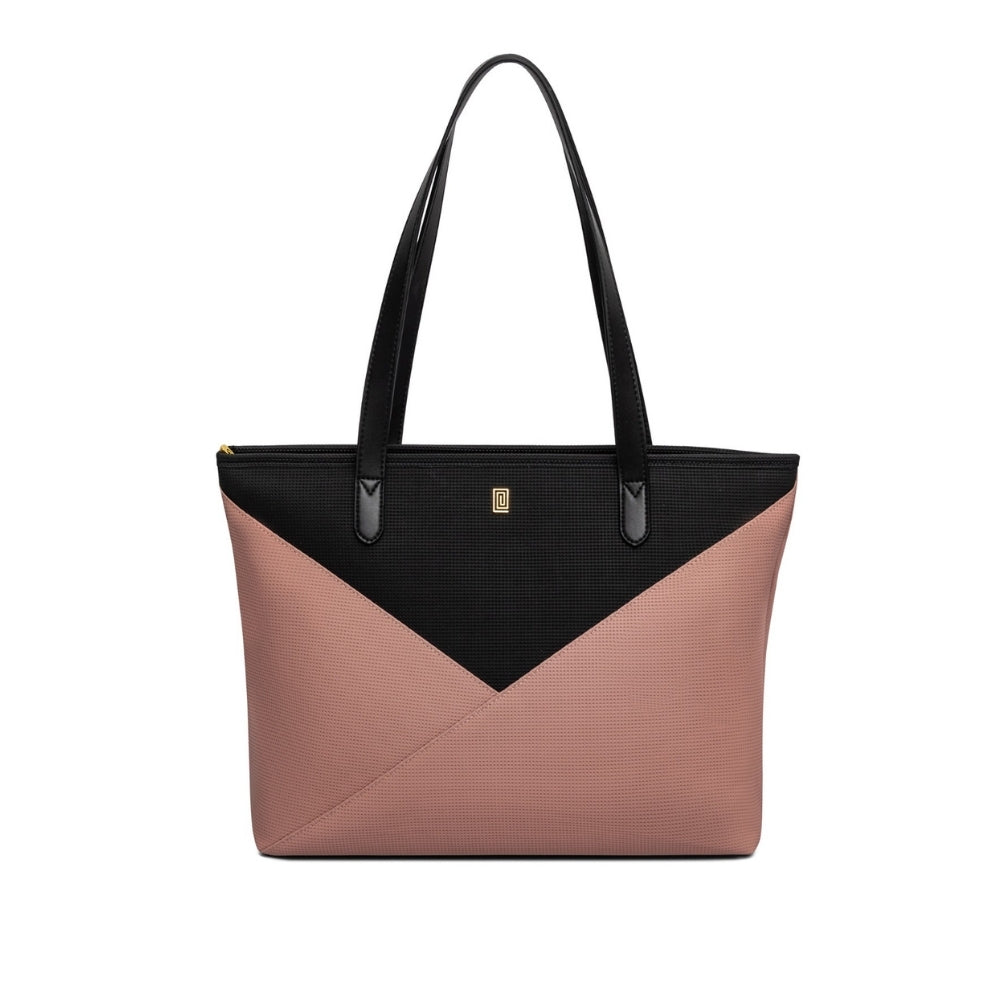 Blush Black | Duo Tone Structure Zip Tote | Handbag | NOTIQ