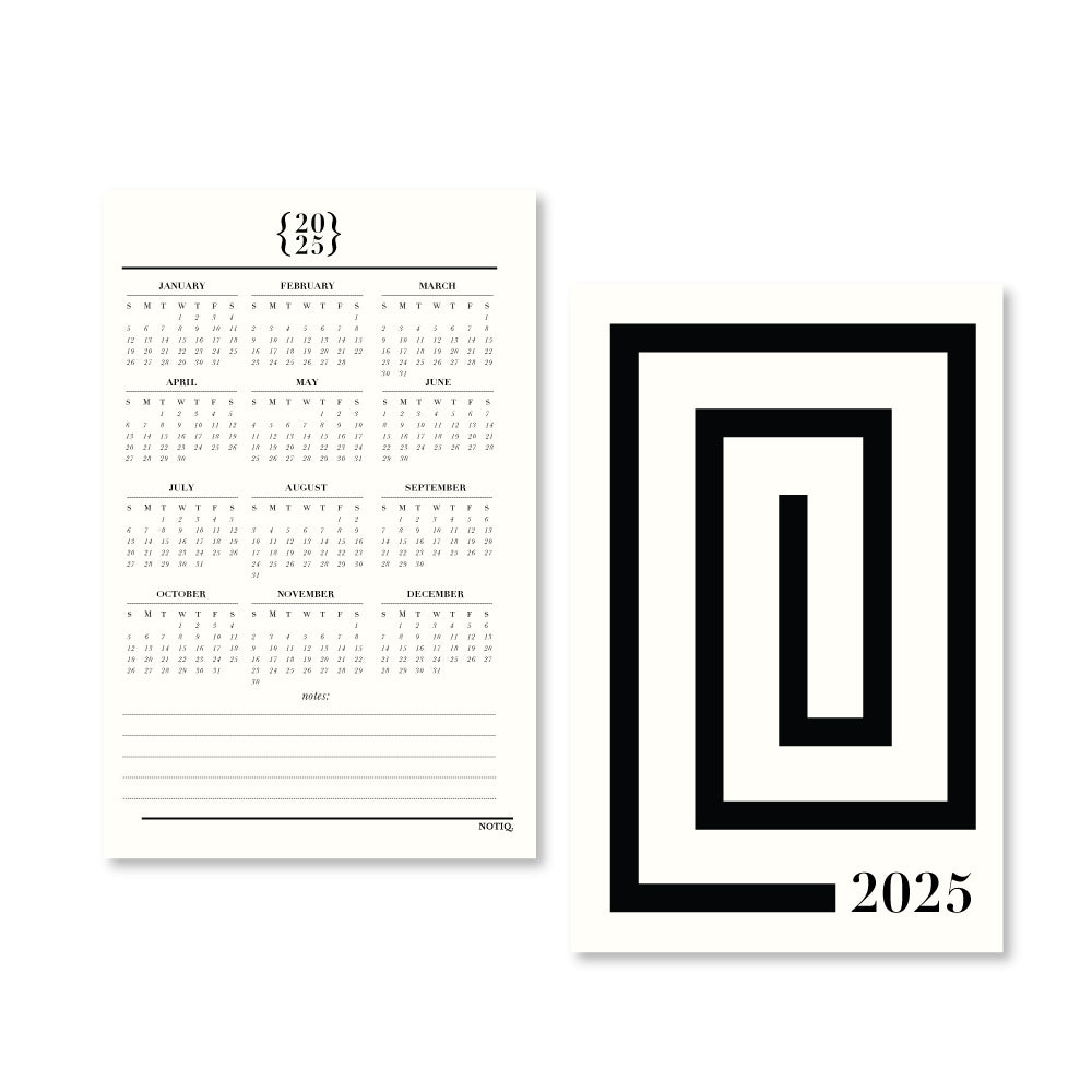 | 2025 Dated Monthly Brief Calendar Planner Inserts & Refill | Sunday Start | NOTIQ