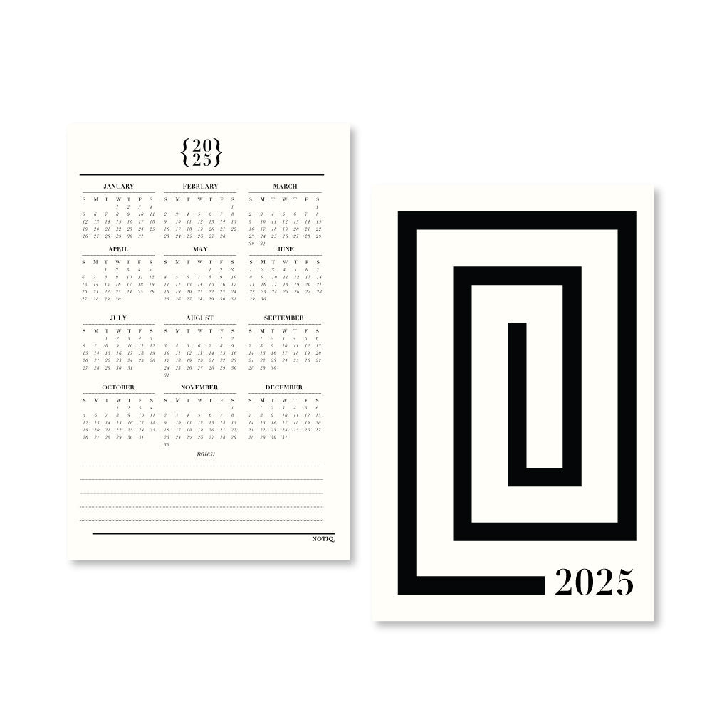 | 2025 Dated Yearly Plan: Weekly Plan + Monthly Planner Inserts & Refill | NOTIQ