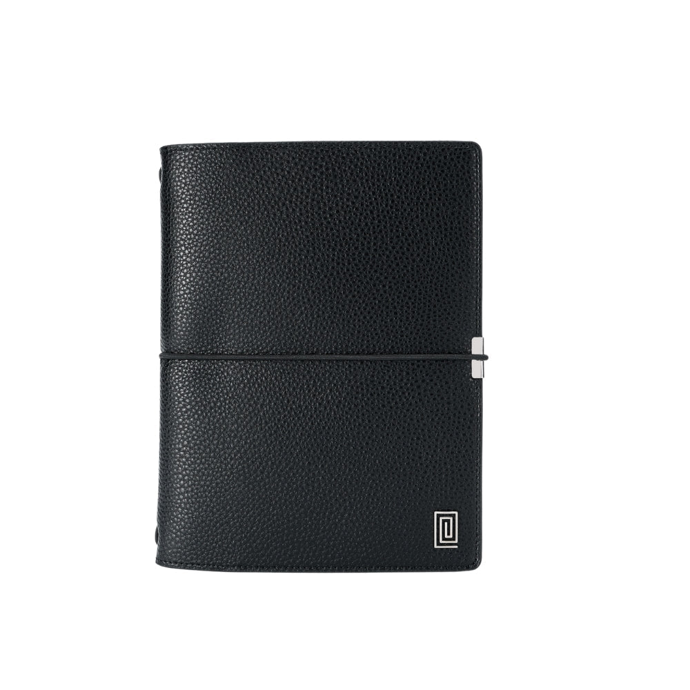 Silver on Black Ink Pebble | Mono Ringless Travel Folio | Mini and B6 Travel Notebook Planner Cover | NOTIQ