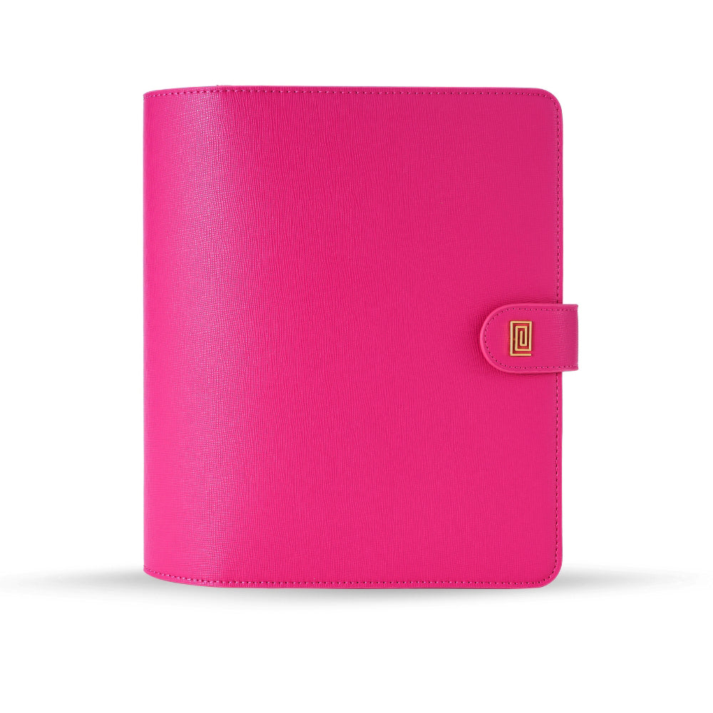 Pink Rose Saffiano Midi | OUTLET | LL2. Midi Ringless Agenda | Classic 9-Disc or Coil Planner Cover | FINAL SALE | NOTIQ