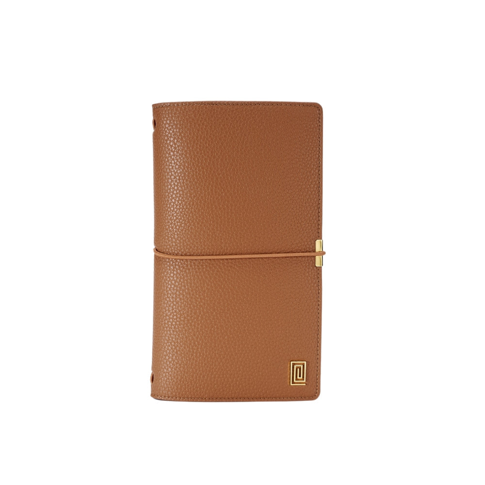 Canela Pebble | Slim Ringless Travel Folio | Slim Travel Notebook Planner Cover | NOTIQ