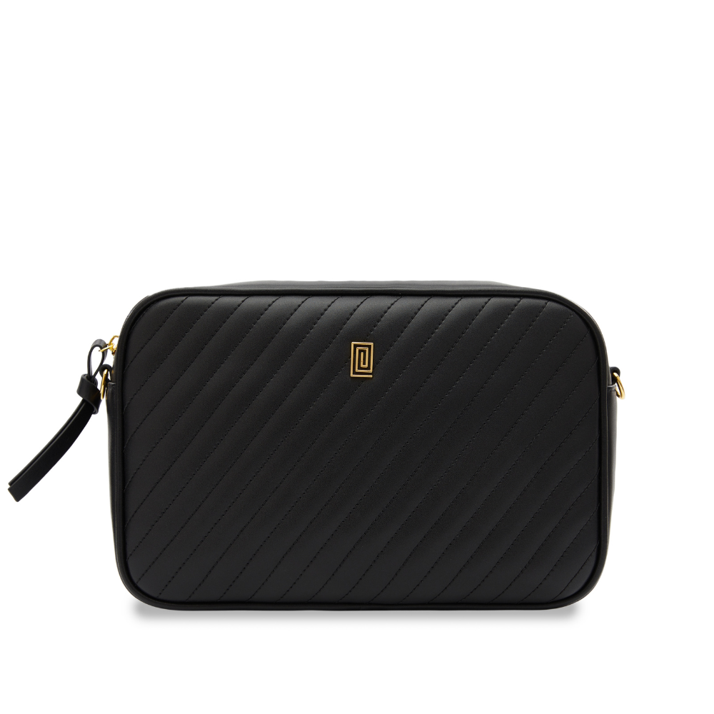 Black Lisse Beauty Bag + Brush Case + Chain Strap | $165 | EQUIP Jet Set Vanity Bag | Beauty Cosmetic Bag | NOTIQ