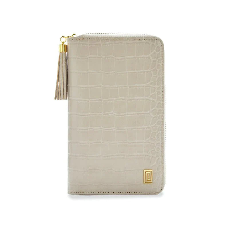 Bone Croco Slim Compact | Slim Zip Wallet | NOTIQ