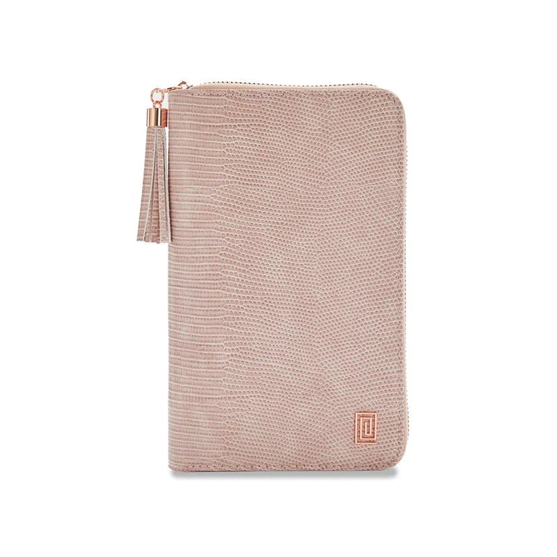 Dusty Rose Lizard Slim Compact | OUTLET | Slim Zip Wallet | Final Sale | NOTIQ