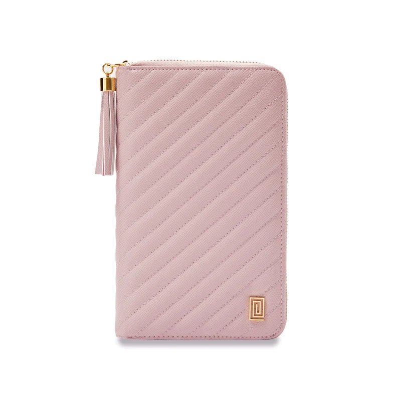 Blush Quilted Slim Compact | Slim Zip Wallet | NOTIQ