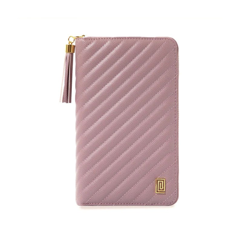 Mauve Quilted Slim Compact | Slim Zip Wallet | NOTIQ