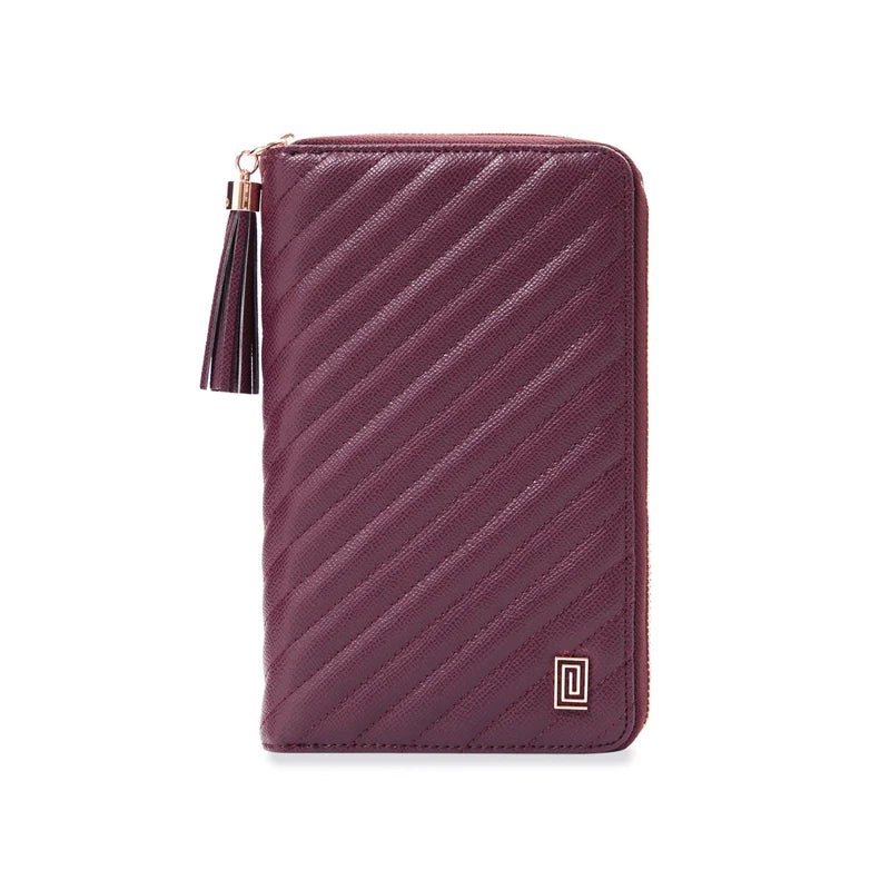 Mulberry Quilted Slim Compact | Slim Zip Wallet | NOTIQ