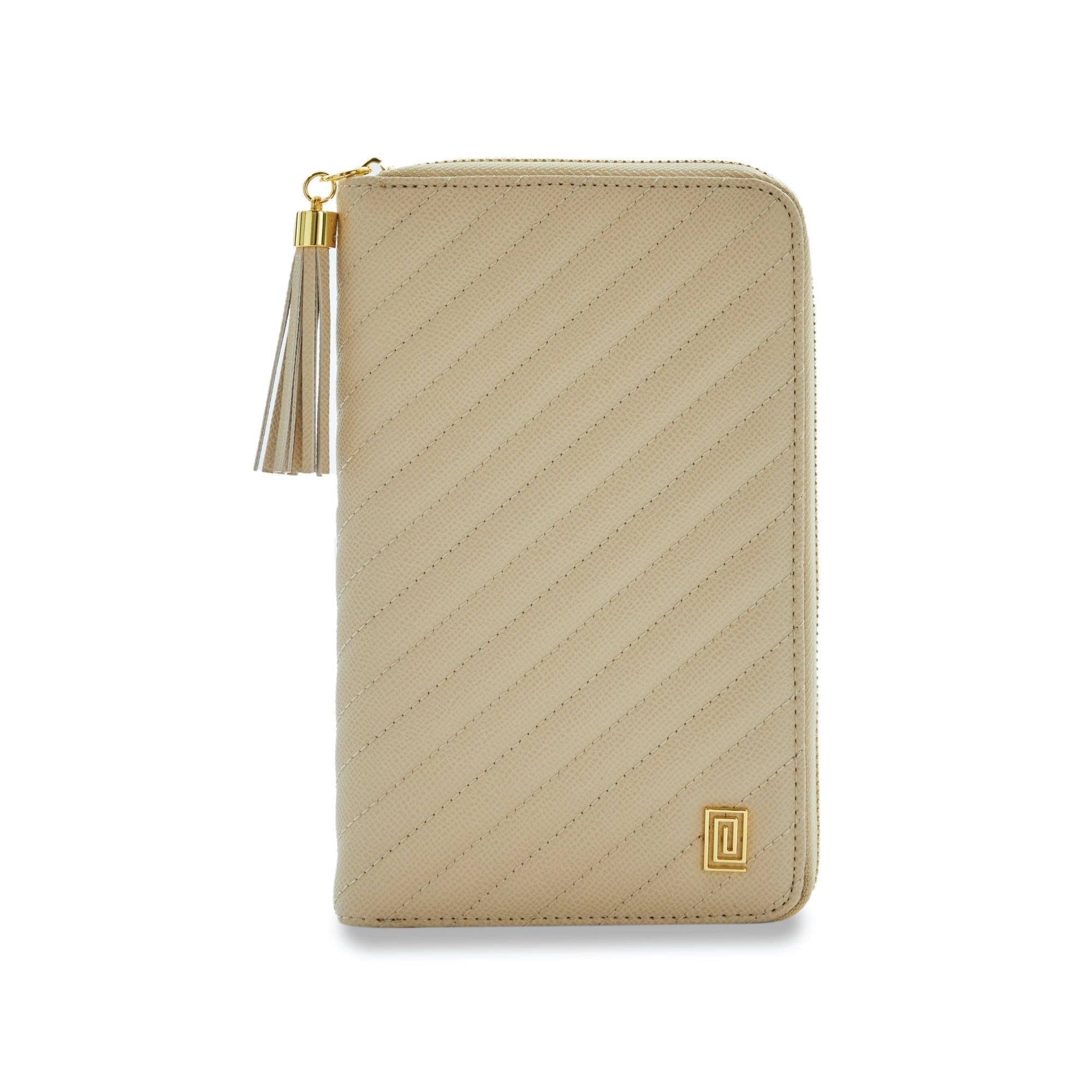 Bisque Quilted Slim Compact | Slim Zip Wallet | NOTIQ