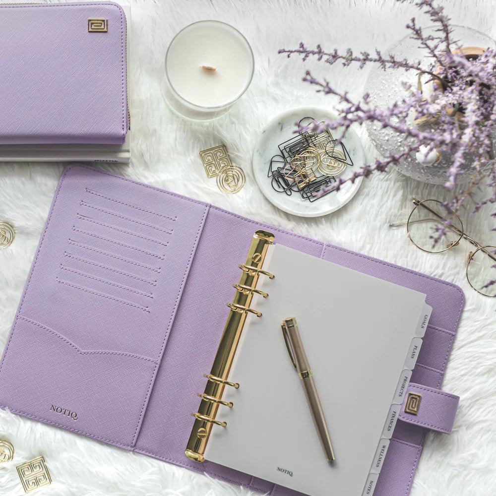 Lavish Saffiano Demi A5 Ring | MM3. Demi A5 Ring Agenda | A5 Planner Cover | NOTIQ