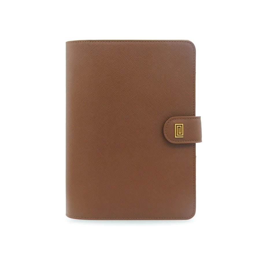Caramel Saffiano Demi | MM4. Demi Ringless Agenda | Half Letter Planner Cover | NOTIQ