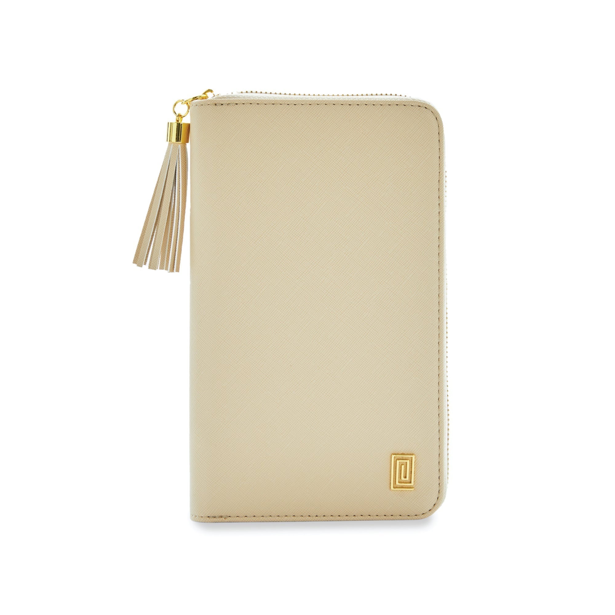 Bisque Saffiano Slim Compact | Slim Zip Wallet | NOTIQ
