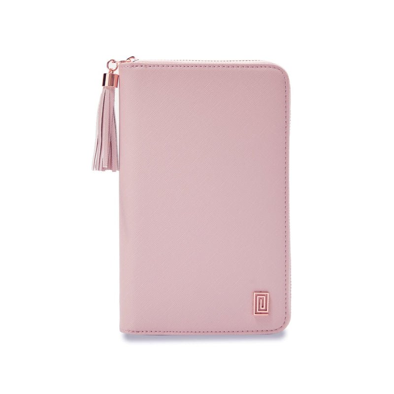 Rose Gold on Rosebud Saffiano Slim Compact | OUTLET | Slim Zip Wallet | Final Sale | NOTIQ