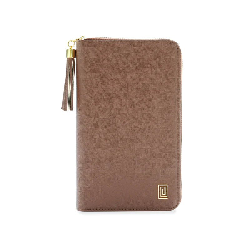 Caramel Saffiano Slim Compact | Slim Zip Wallet | NOTIQ