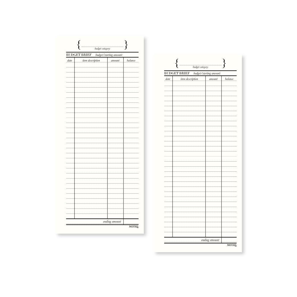 Pearl White | Budget Brief Finance Planner Inserts & Refill | NOTIQ