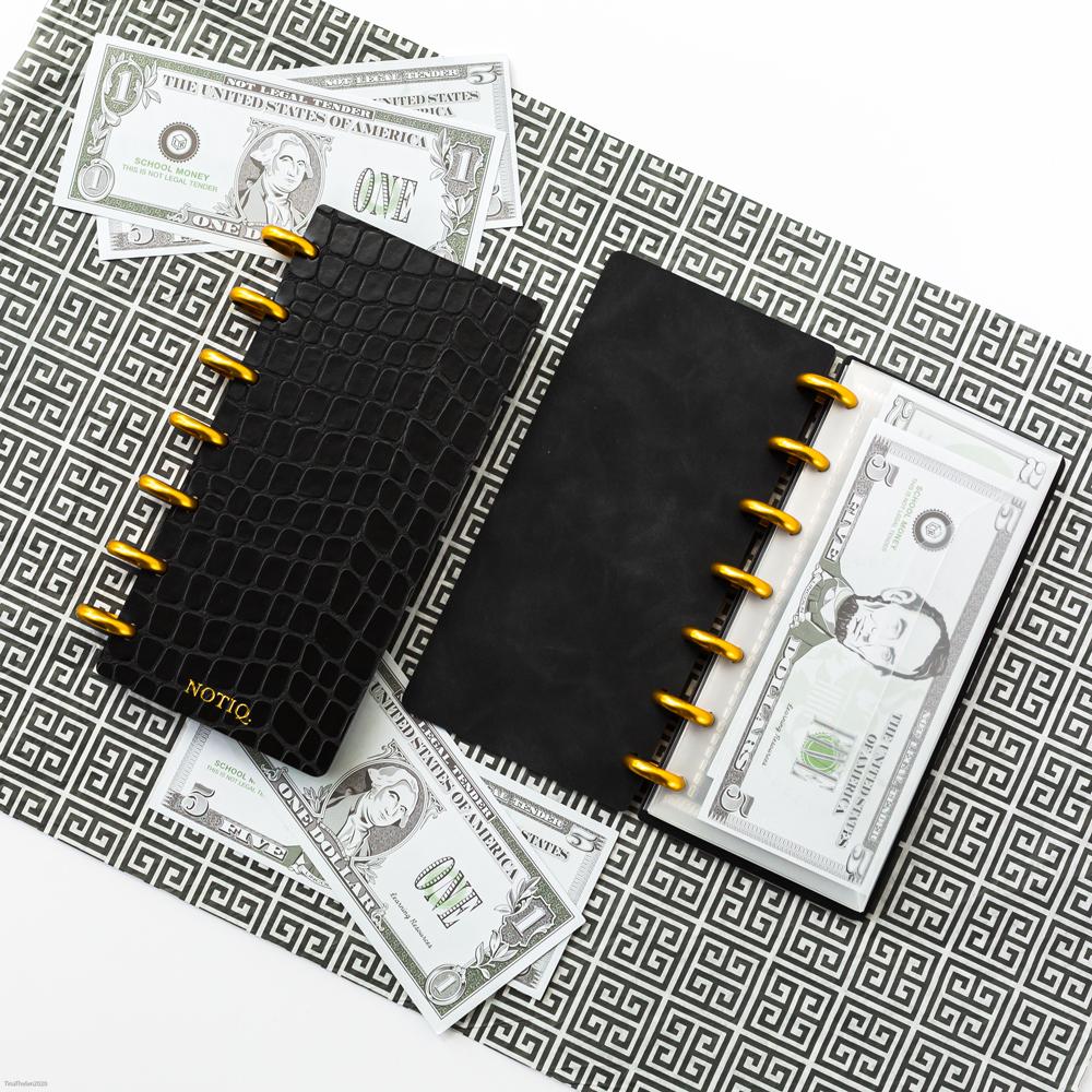 Budget System Book, Black Croco Cash Envelopes Budget Book