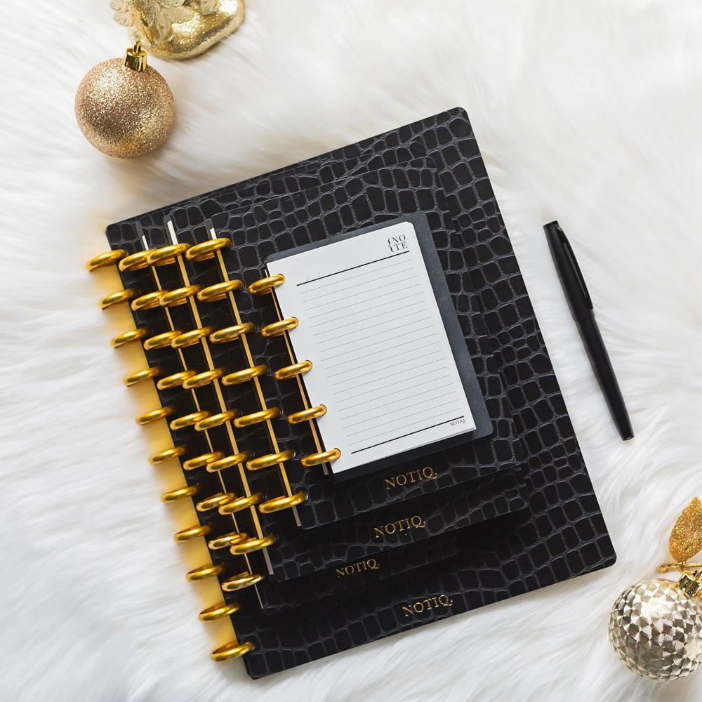 Black Croco | Executive Discbound Notebook | NOTIQ
