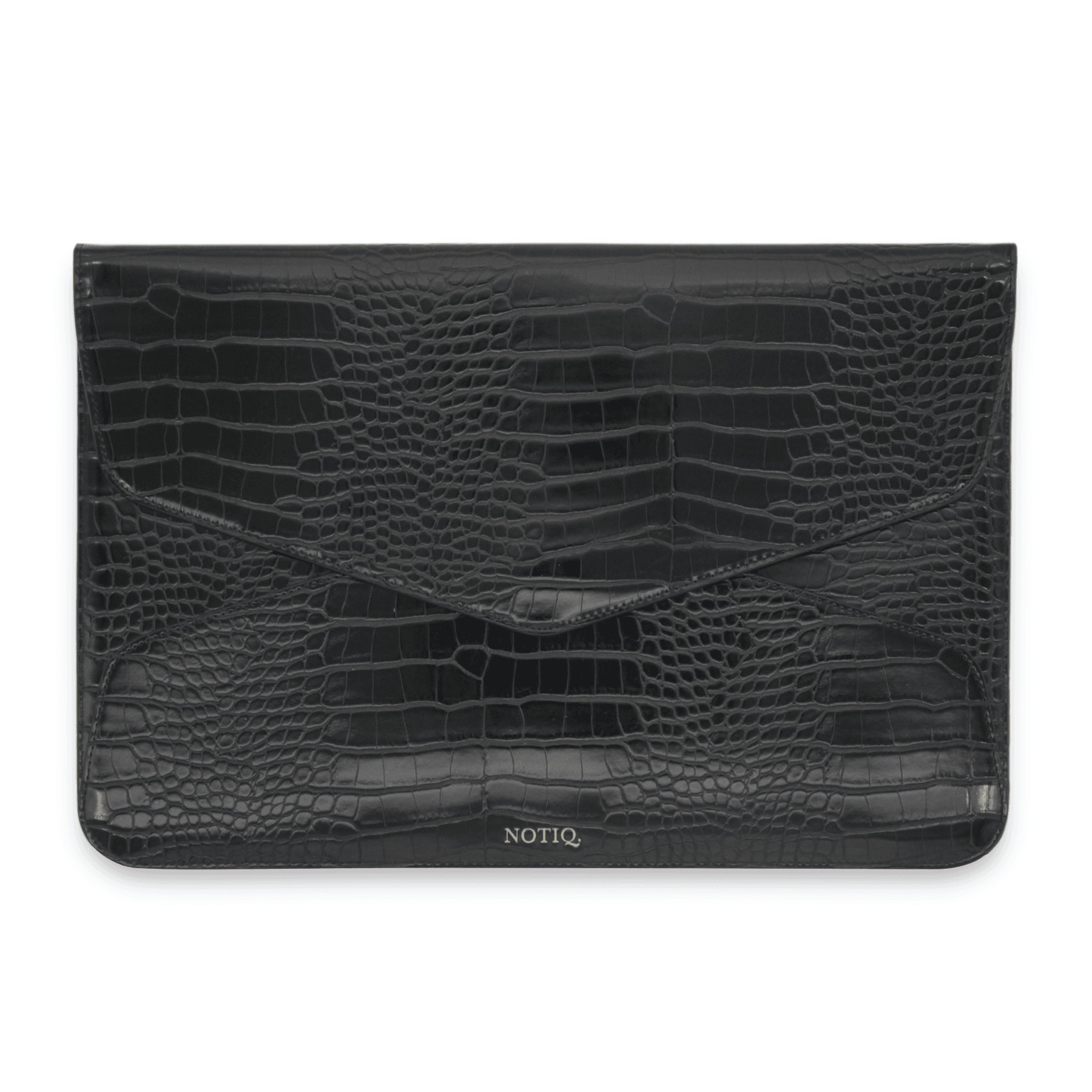 Black Patent Croco | Envelope Laptop Case | Tech Clutch | NOTIQ