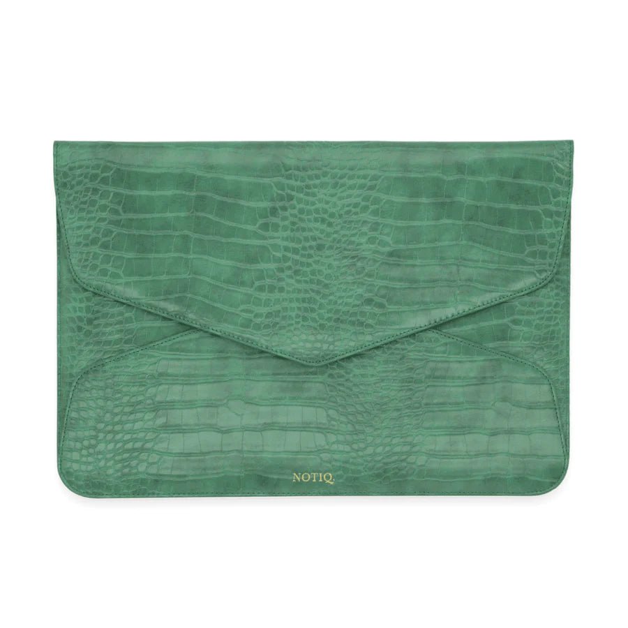Kelly Green Croco Fits Up To 13 - 14 inch Devices | Envelope Laptop Case | Tech Clutch | NOTIQ