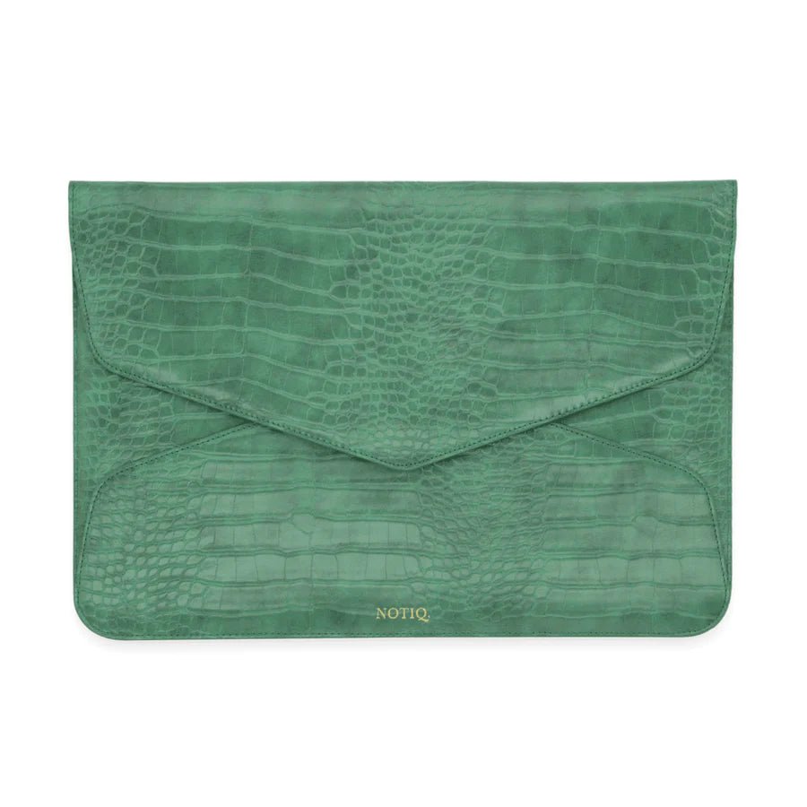Kelly Green Croco Fits Up To 13 - 14 inch Devices | Envelope Laptop Case | Tech Clutch | NOTIQ