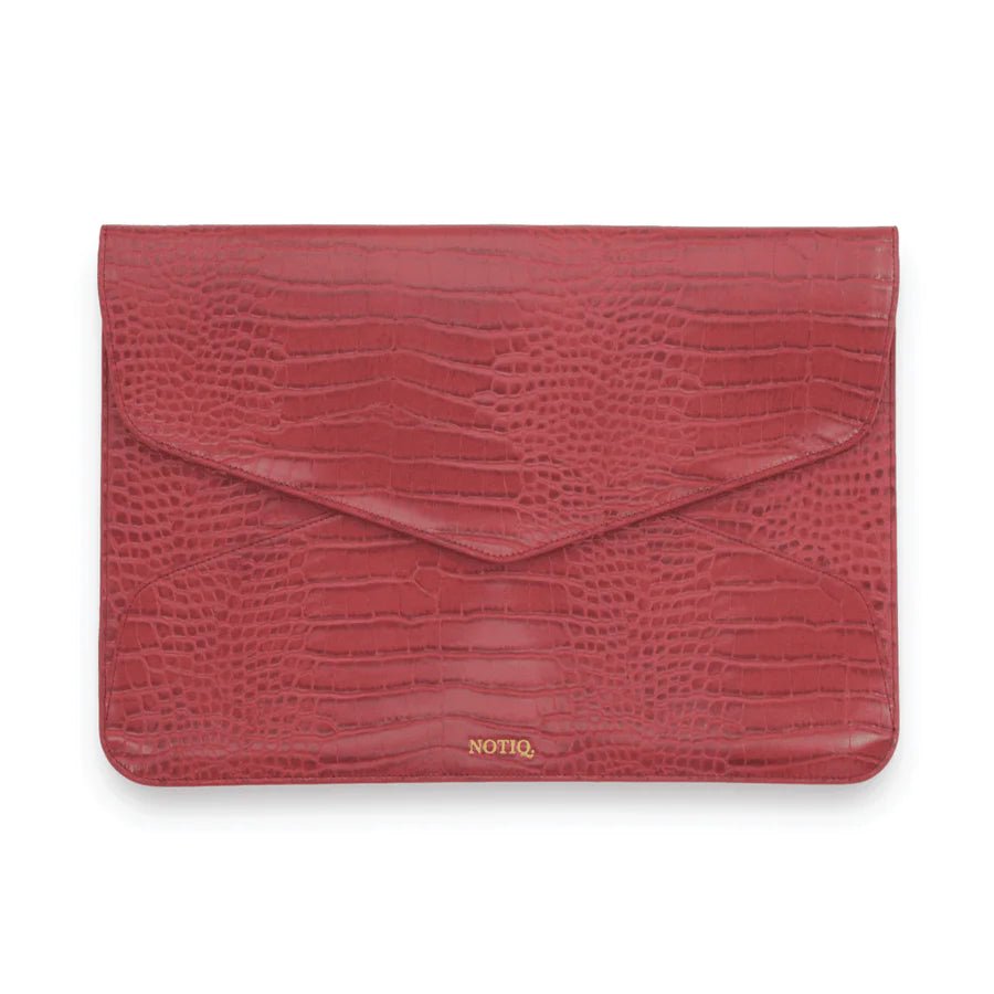 Rouge Croco Fits Up To 13 - 14 inch Devices | Envelope Laptop Case | Tech Clutch | NOTIQ