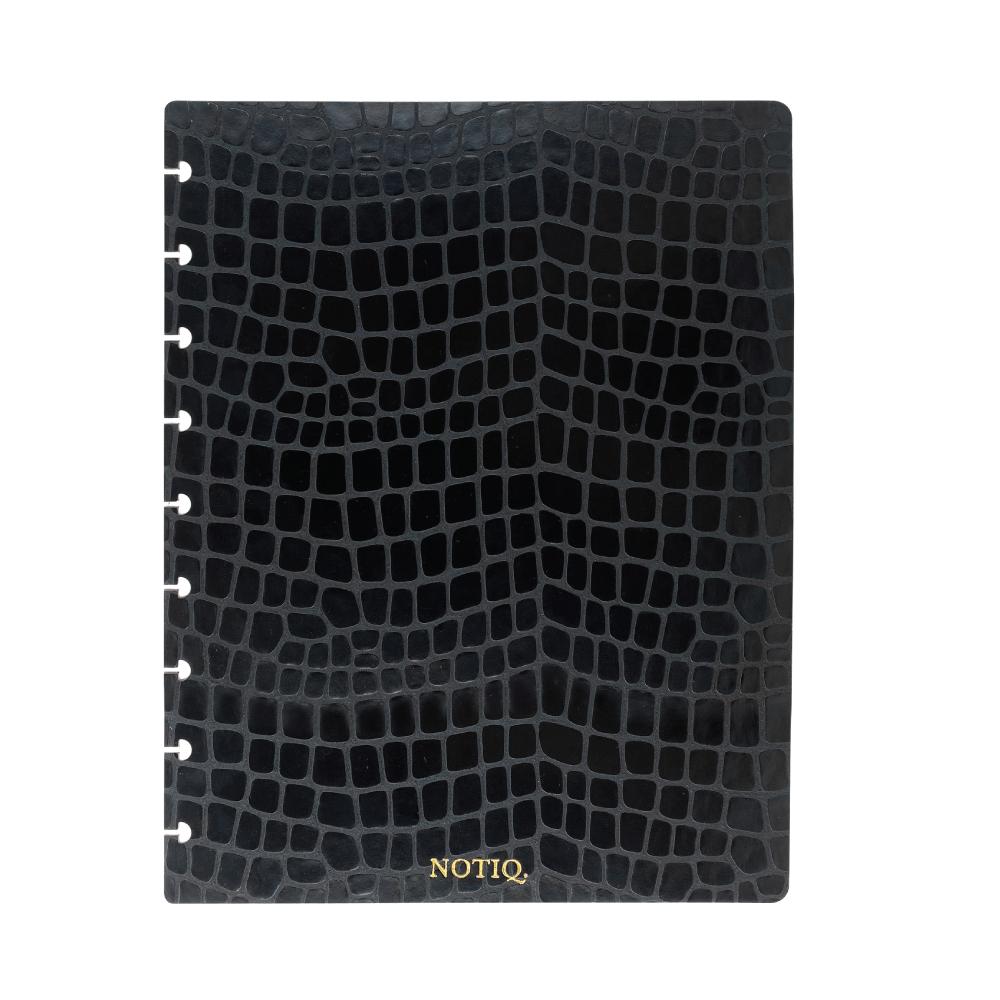 Black Croco | Croco Snap Covers Discbound Planner Covers | Set of 2 | NOTIQ