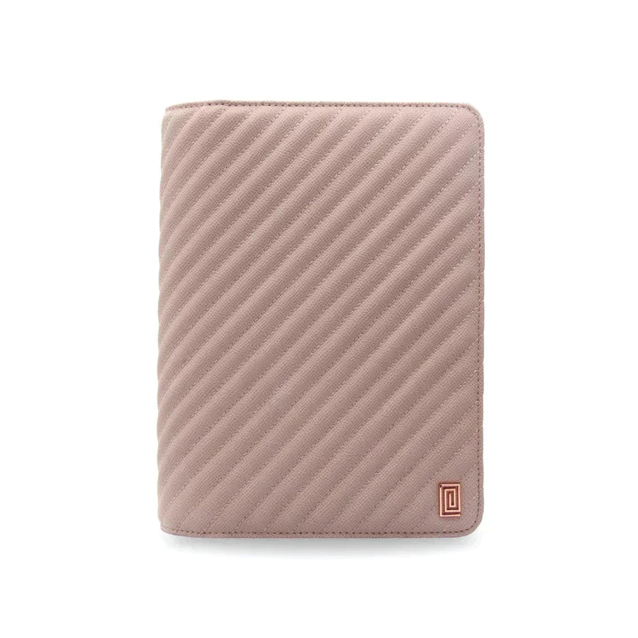 Stone Gray Quilted Nomi | OUTLET | MM2. Nomi Desk Folio Ringless Agenda | A5 Notebook or Half Letter Planner Cover | Final Sale | NOTIQ