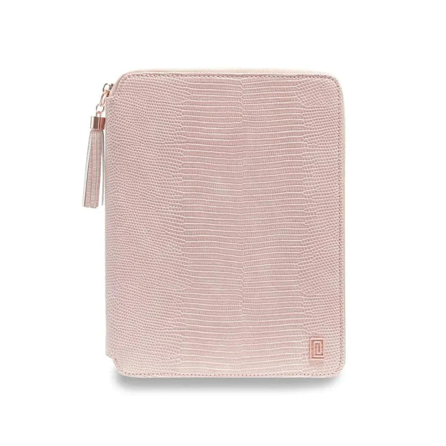 Dusty Rose Lizard Demi | OUTLET | MM7. Demi Zip Folio Ringless Agenda | Half Letter Planner Cover | Final Sale | NOTIQ
