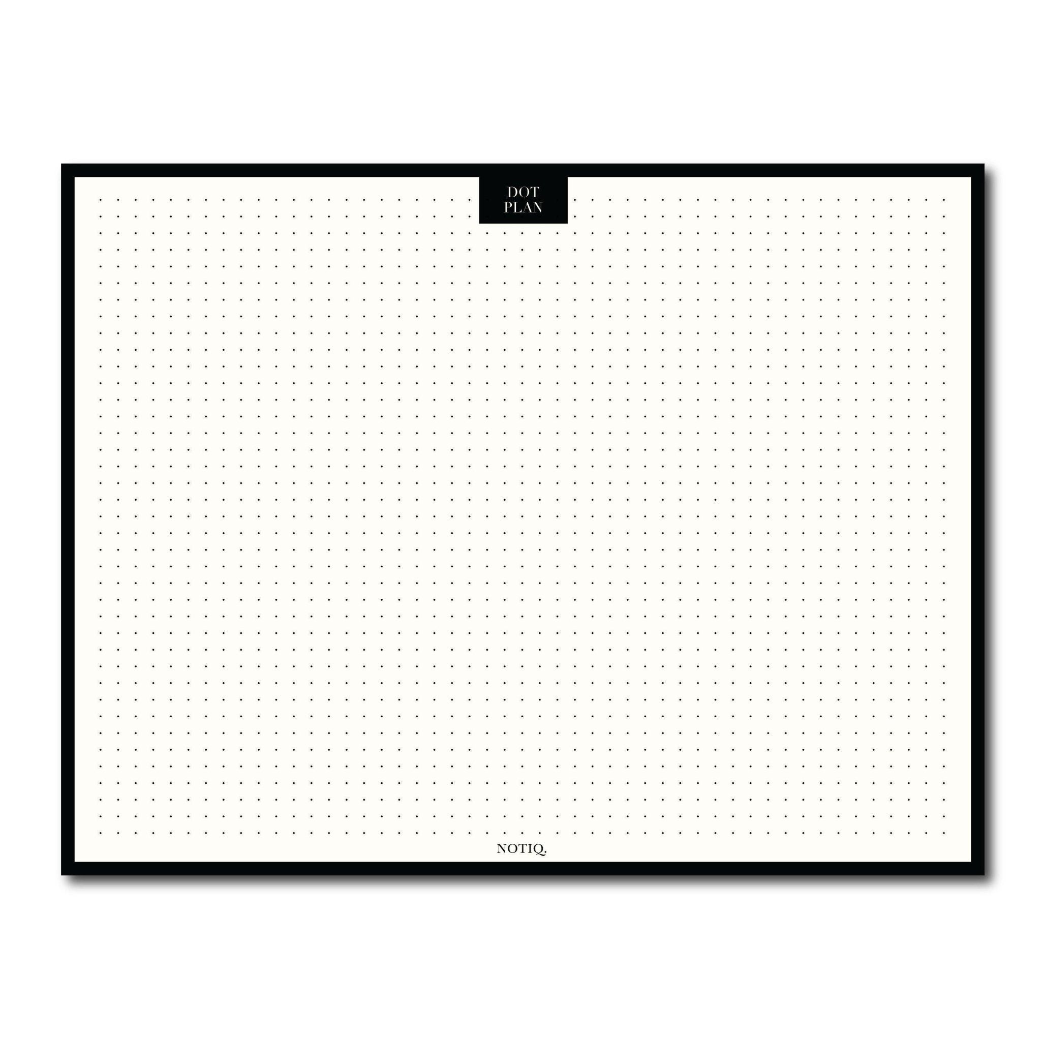 Simply White | Dot Plan | Dot Grid Desk Notepad | Desk Pad | NOTIQ