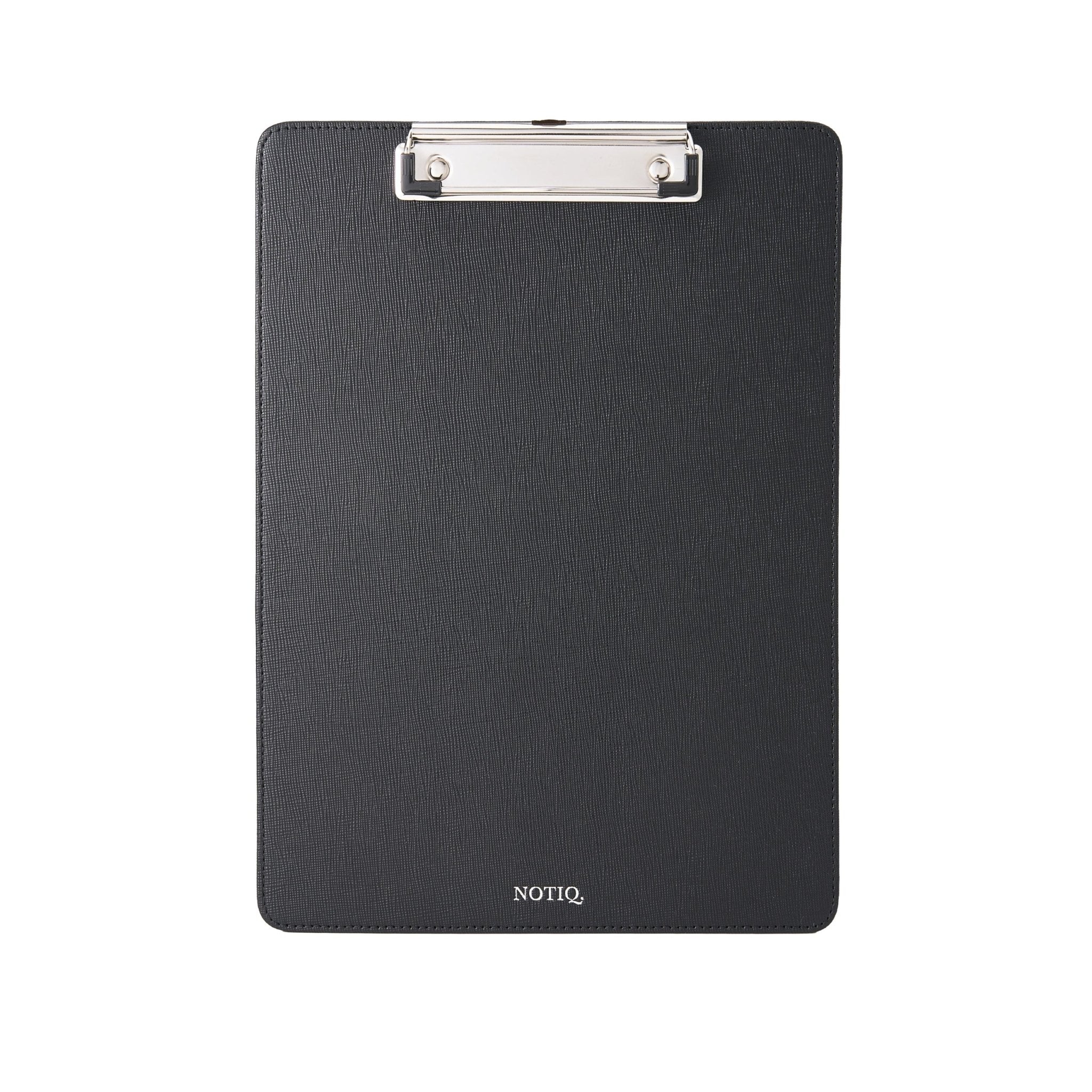 Silver Black Onyx Saffiano Large | Executive Leather Clipboard | NOTIQ