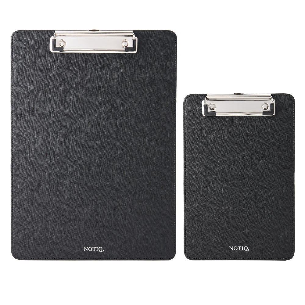 Silver Black Onyx Saffiano Large + Small Set | OUTLET | Executive Leather Clipboard | Final Sale | NOTIQ
