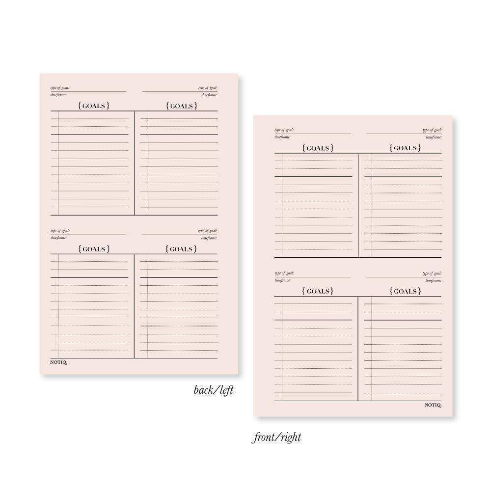 Blush Pink | Goal Brief Planner Inserts & Refill | NOTIQ