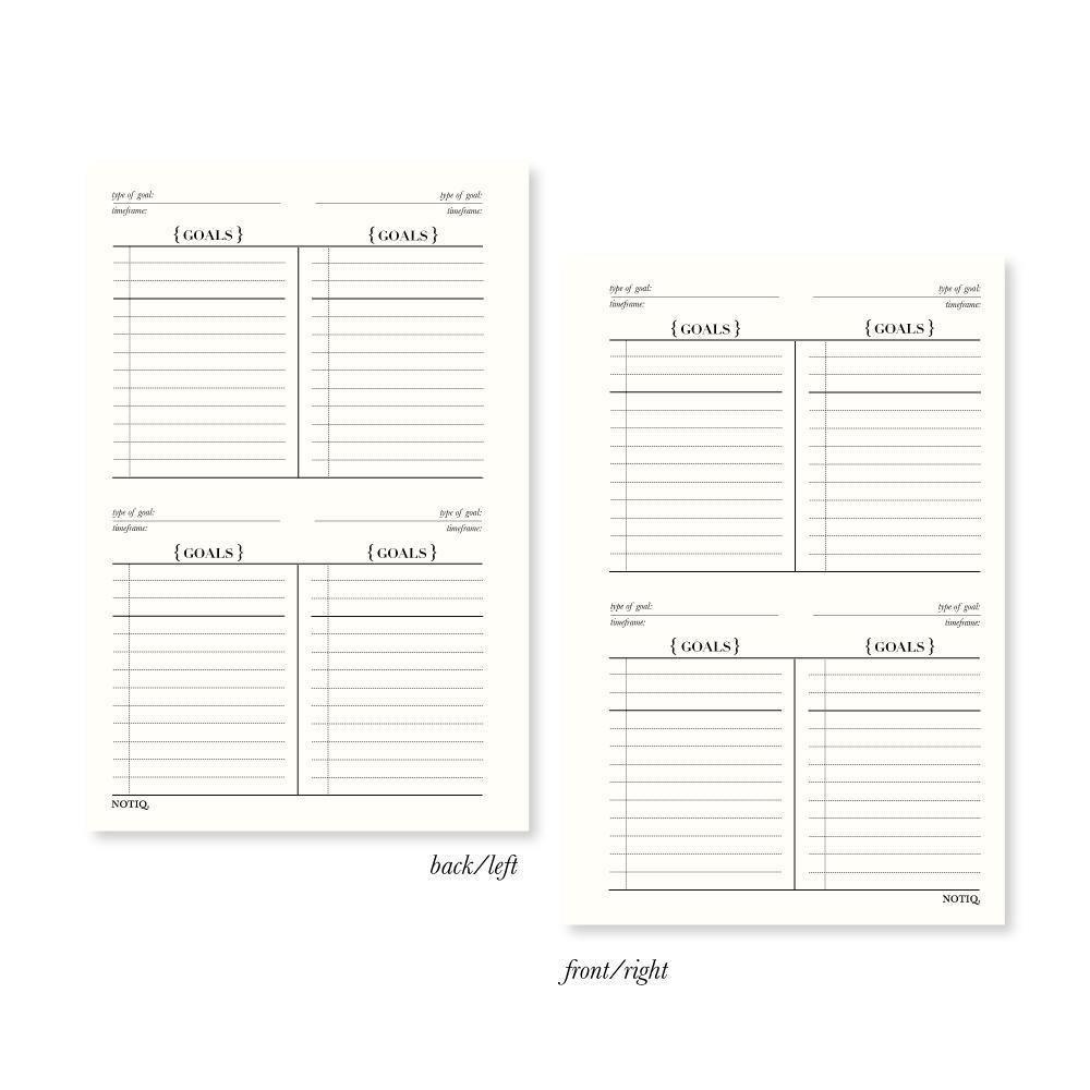 Pearl White | Goal Brief Planner Inserts & Refill | NOTIQ