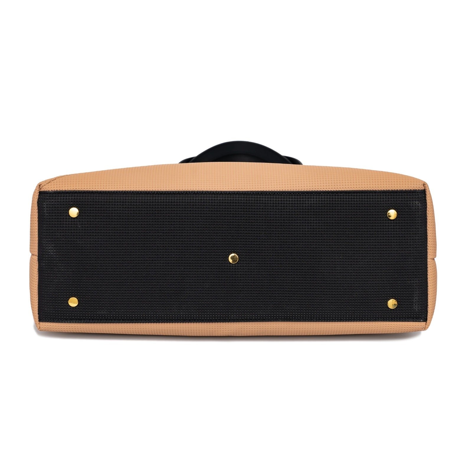| OUTLET | Duo Tone Structure Zip Tote Handbag | Beige & Black Handbag | Final Sale | NOTIQ