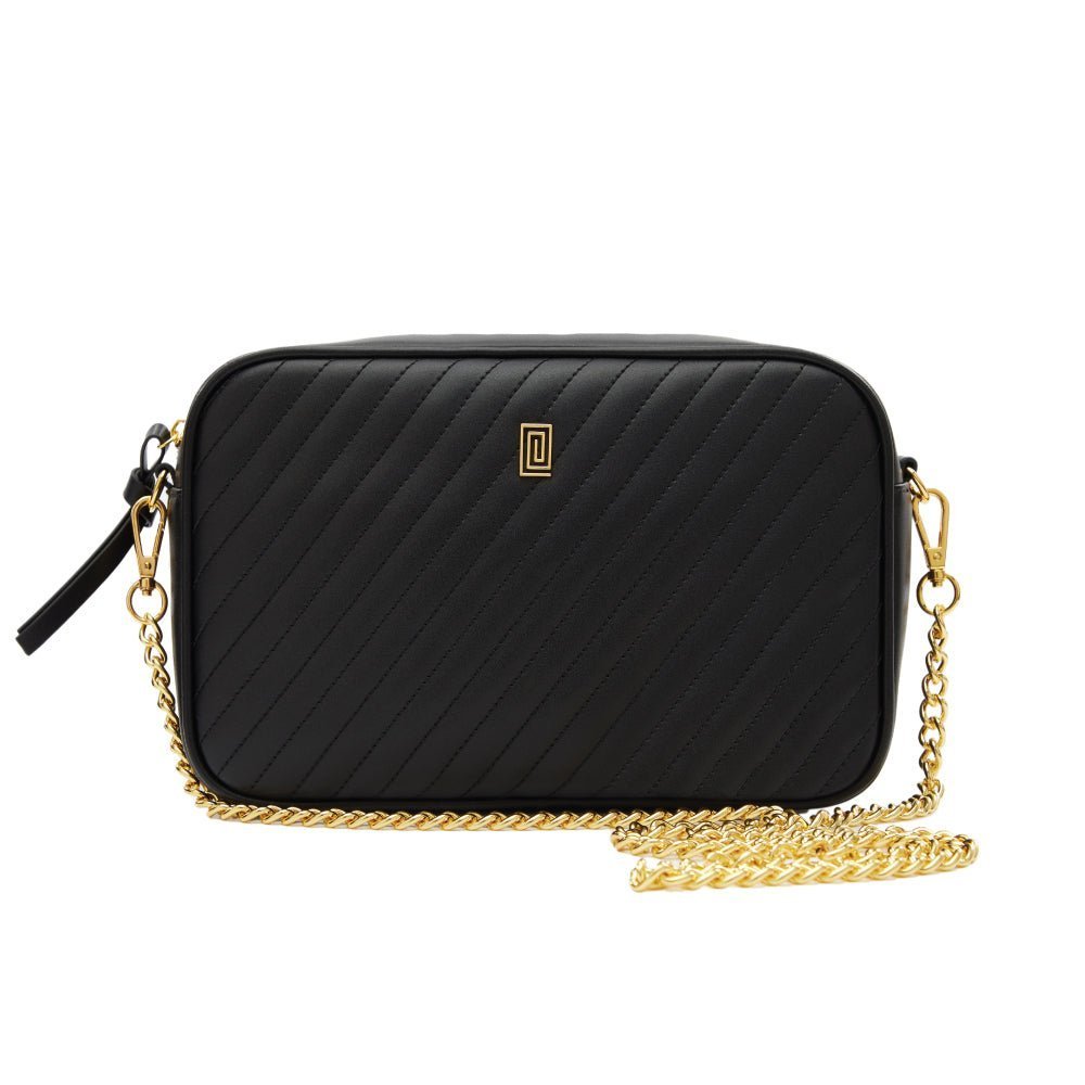 Black Lisse Beauty Bag + Chain Strap | $135 | OUTLET | Quilted Beauty Cosmetic Bag | Handbag | Final Sale | NOTIQ
