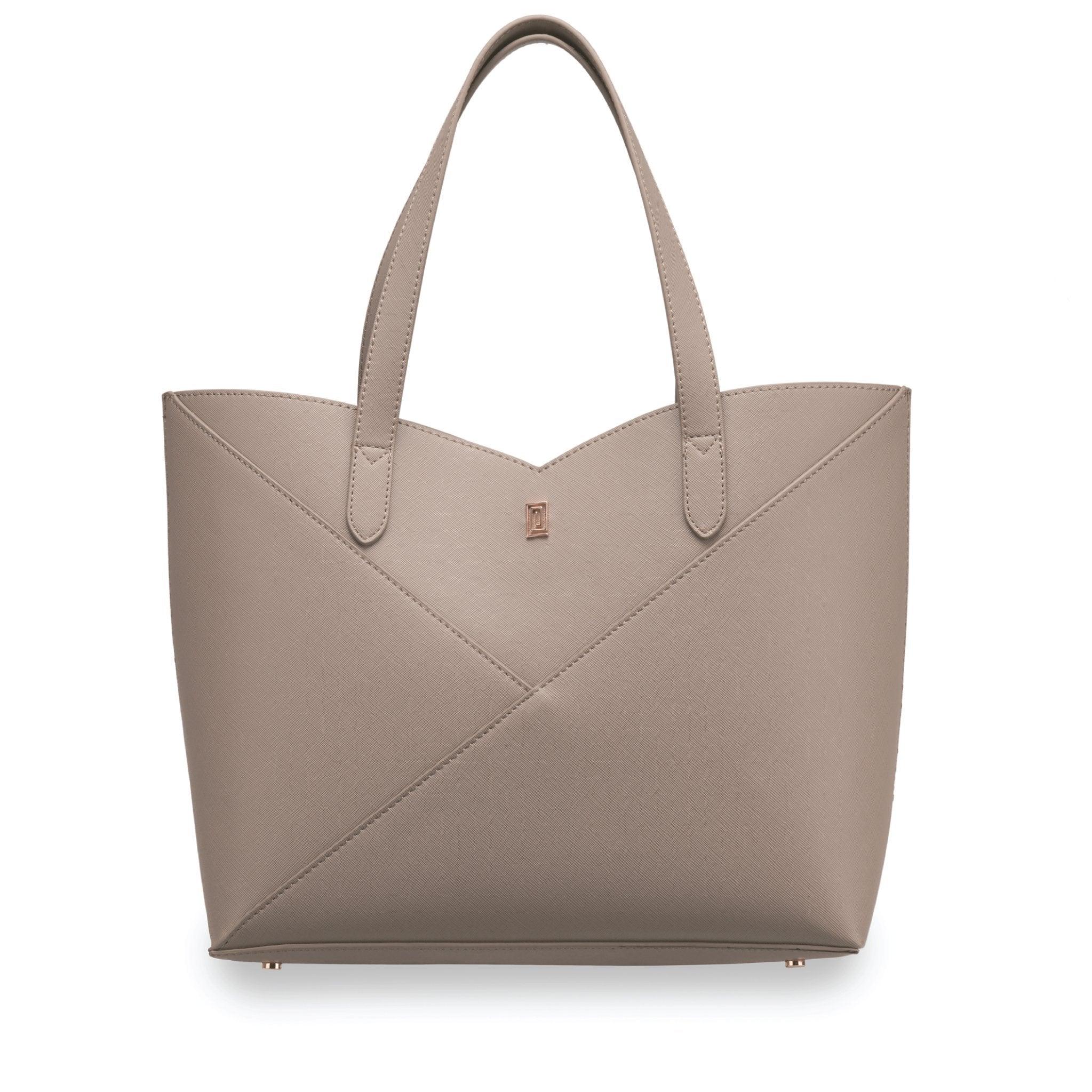 Daily Tote Stone Gray Saffiano | OUTLET | Saffiano Structure Tote Handbag | Final Sale | Retired | NOTIQ