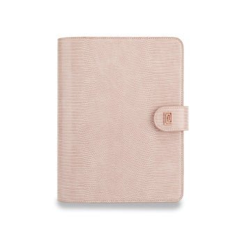 Dusty Rose Lizard Midi | LL2. Midi Ringless Agenda | Classic 9-Disc or Coil Planner Cover | NOTIQ