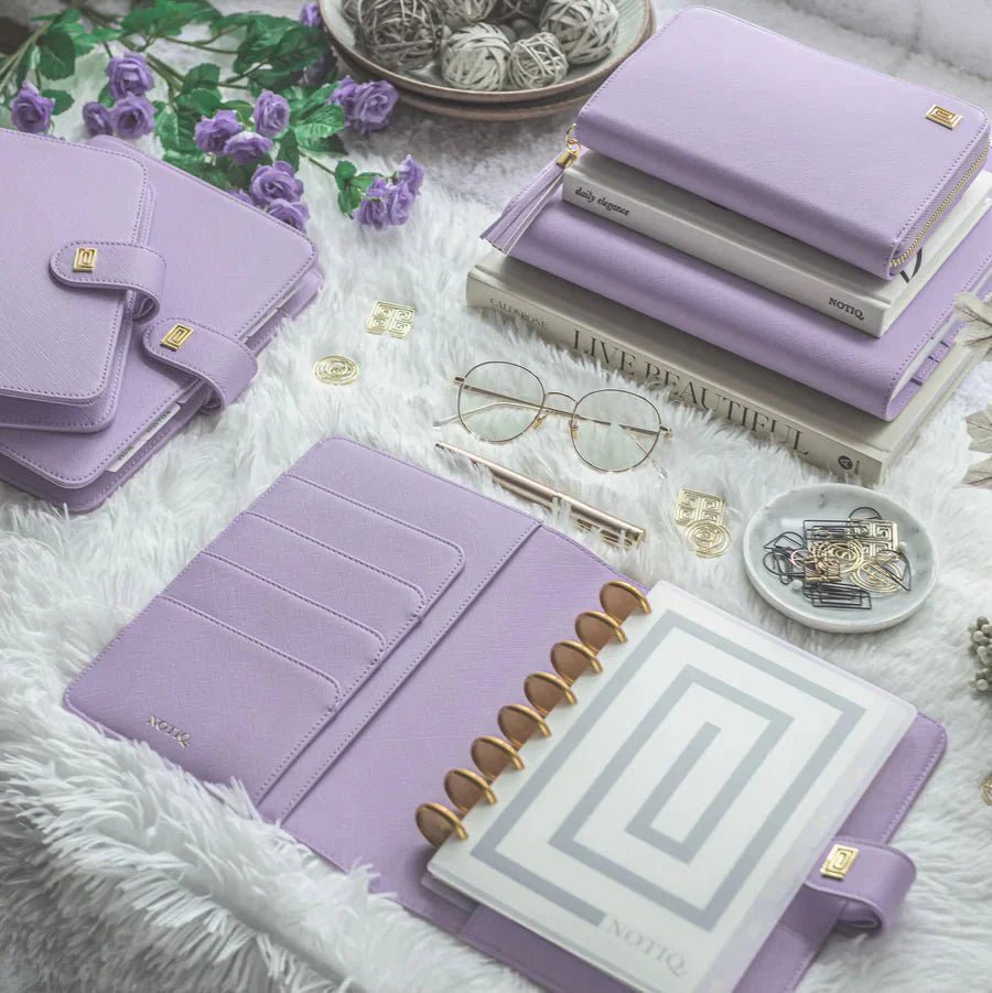 Lavish Saffiano Midi | LL2. Midi Ringless Agenda | Classic 9-Disc or Coil Planner Cover | NOTIQ