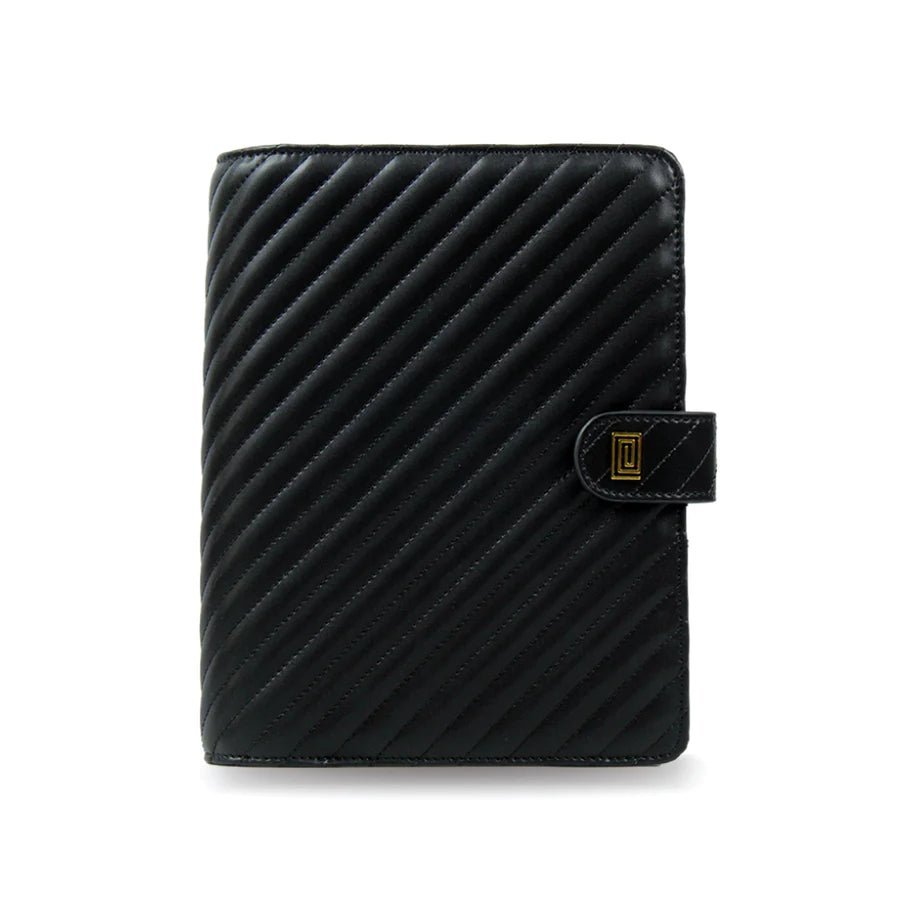 Black Lisse Midi | LL2. Midi Ringless Agenda | Classic 9-Disc or Coil Planner Cover | NOTIQ