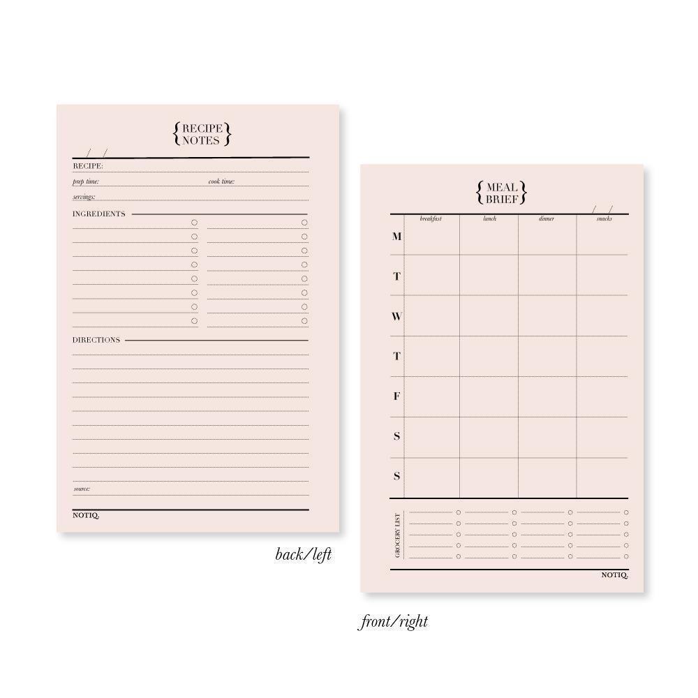 Blush Pink | Meal Brief 52-Week Planner Inserts & Refill | NOTIQ