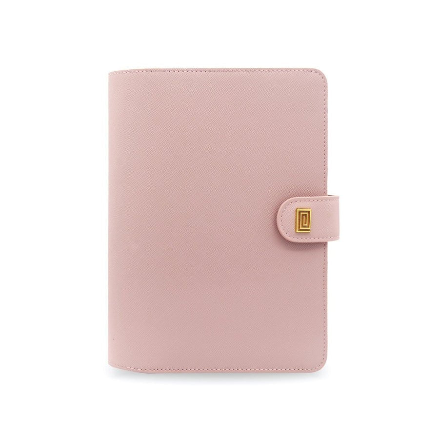 Gold on Rosebud Saffiano NOMI | MM1. Nomi Ringless Agenda | A5 Notebook Planner Cover | NOTIQ