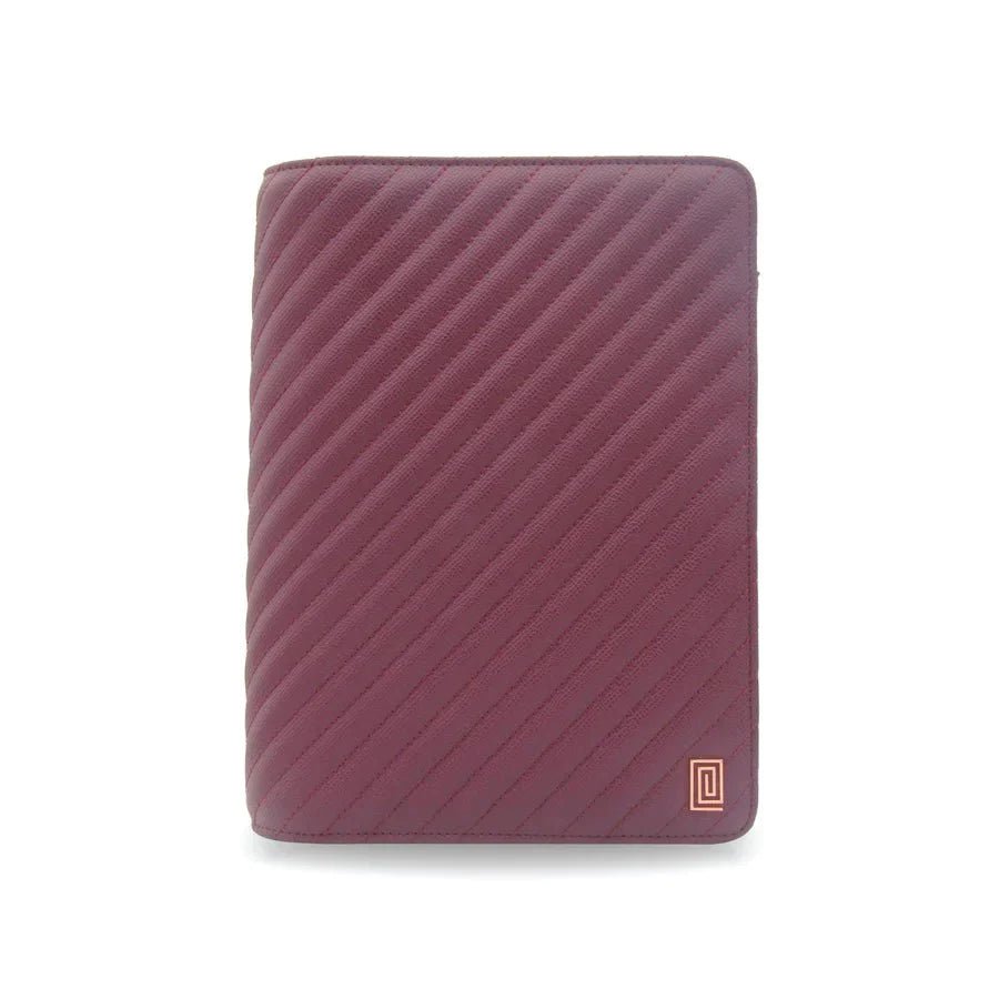 Mulberry Quilted Nomi | MM2. Nomi Desk Folio Ringless Agenda | A5 Notebook or Half Letter Planner Cover | NOTIQ