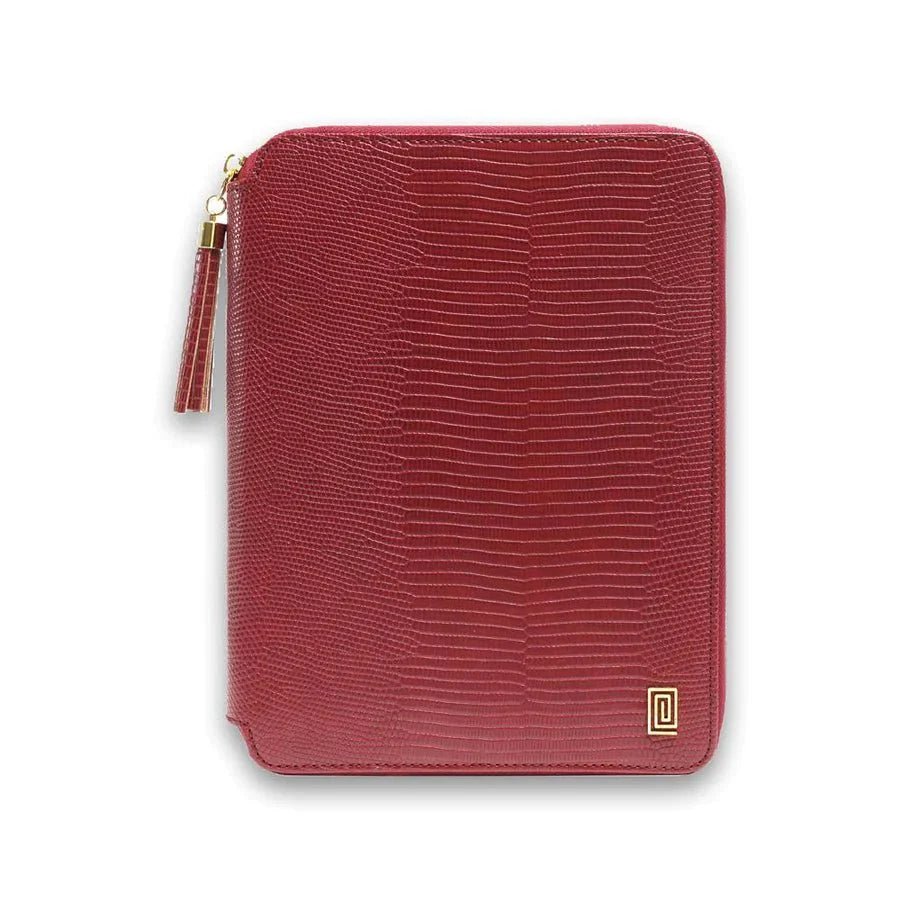 Rouge Lizard Demi | MM7. Demi Zip Folio Ringless Agenda | Half Letter Planner Cover | NOTIQ