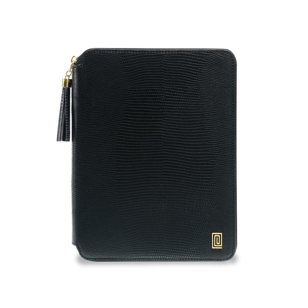 BLAQ Lizard Demi | MM7. Demi Zip Folio Ringless Agenda | Half Letter Planner Cover | NOTIQ