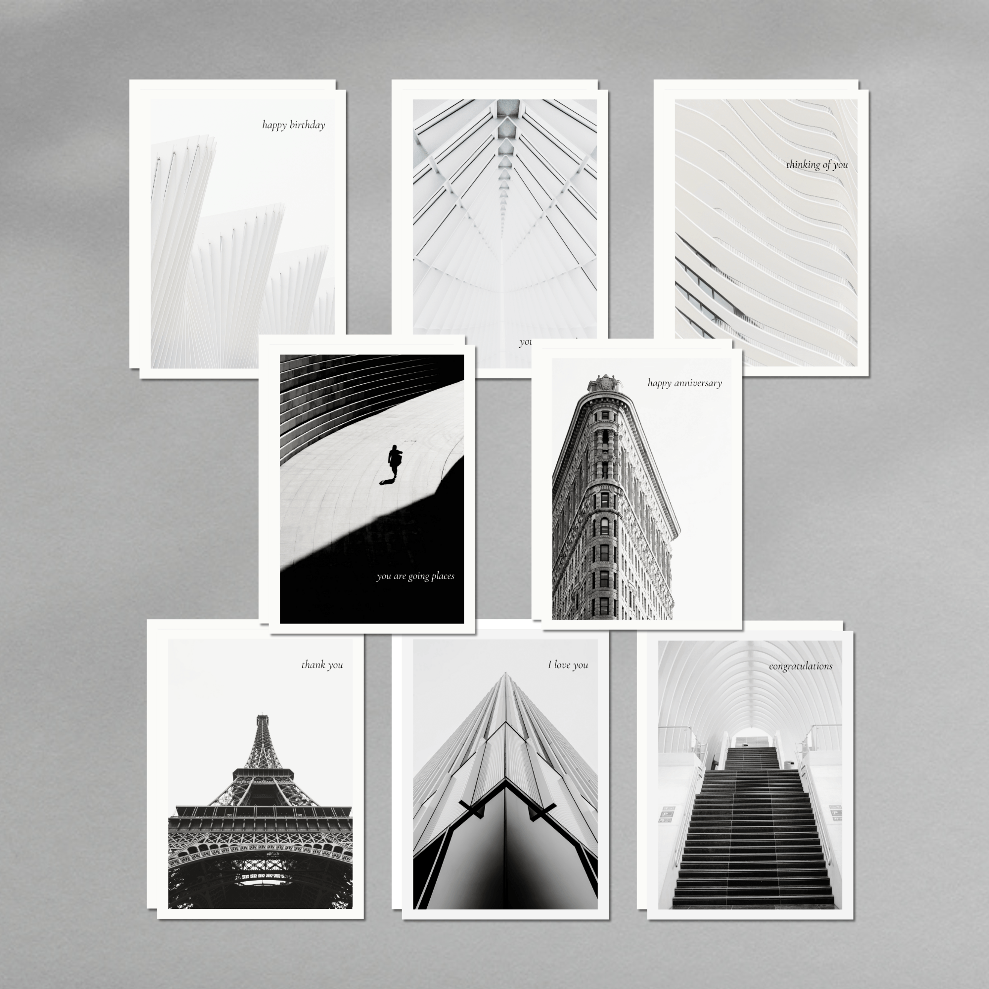 | Mono Travel Greeting Cards | Box Set of 8 | NOTIQ