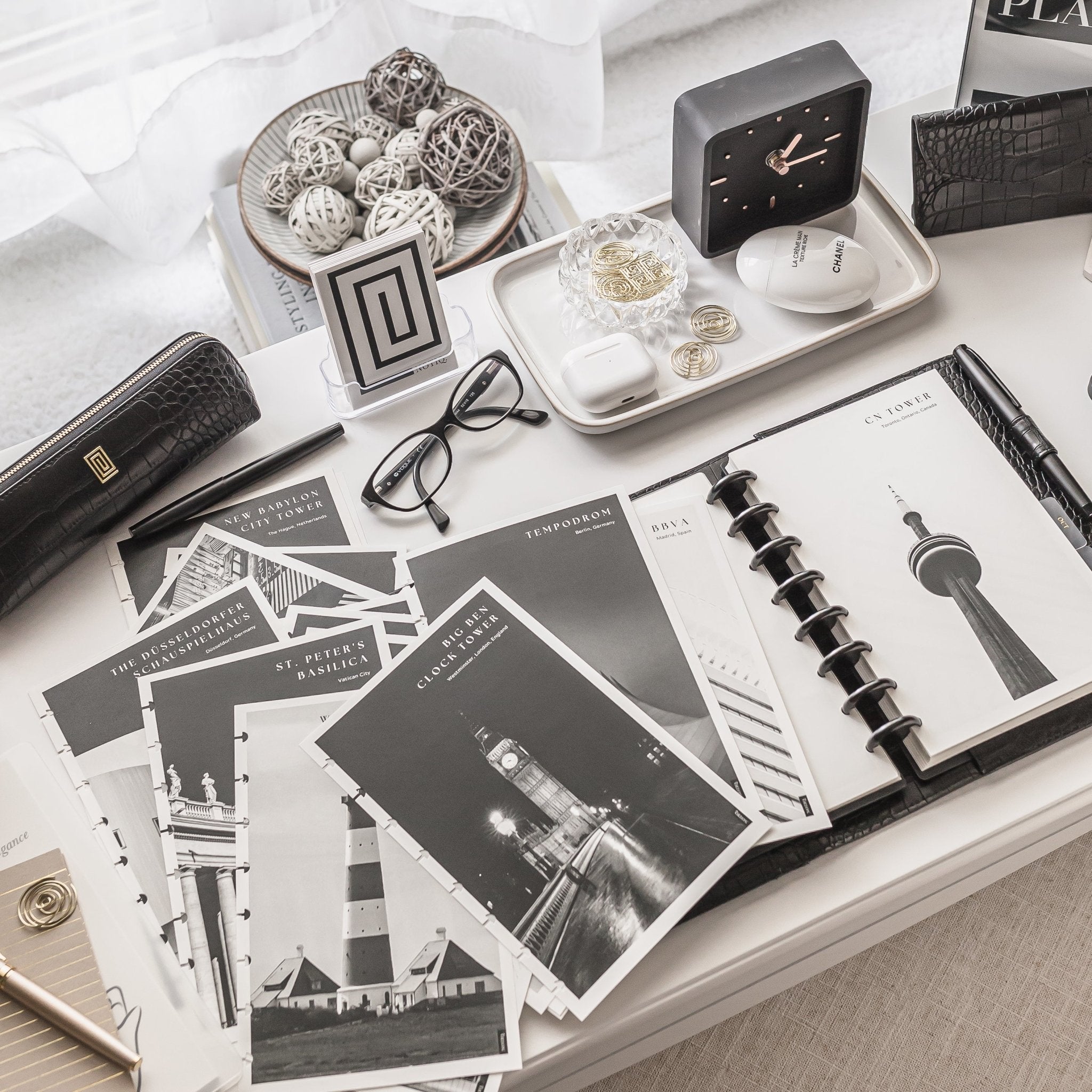 Pearl White | Mono Travel in a Planner Inserts & Refill | Set of 25 | NOTIQ