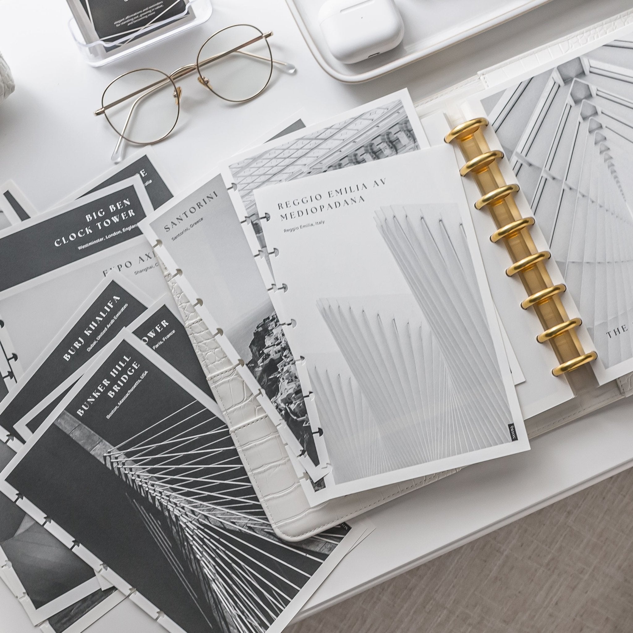 Monochrome Travel in a Planner Inserts & Refill