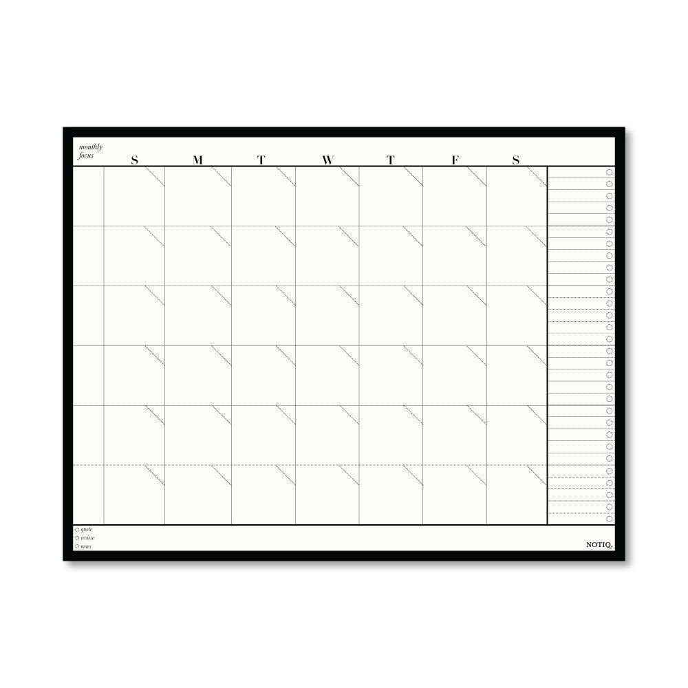 Sunday Start Simply White | Monthly Plan Desk Pad | Planner Notepad | NOTIQ