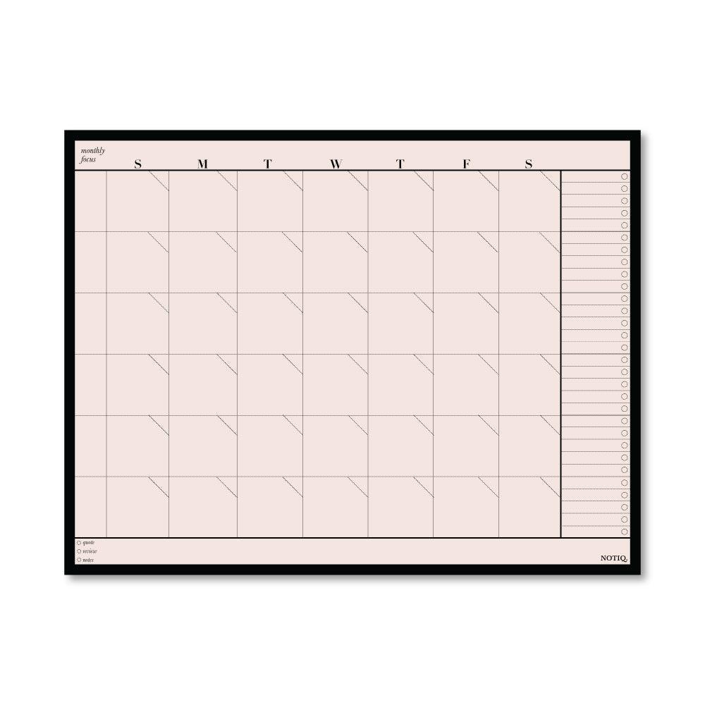 Sunday Start Blush Pink | Monthly Plan Desk Notepad | Planner Notepad | NOTIQ